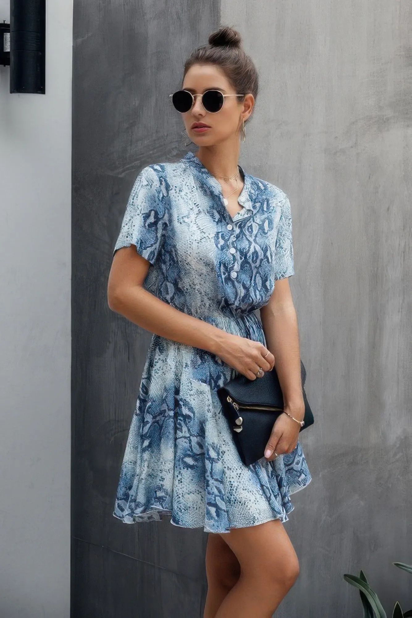 Animal Drawstring Waist Shirt Dress sold by Gigi Laurent product image thumbnail 4