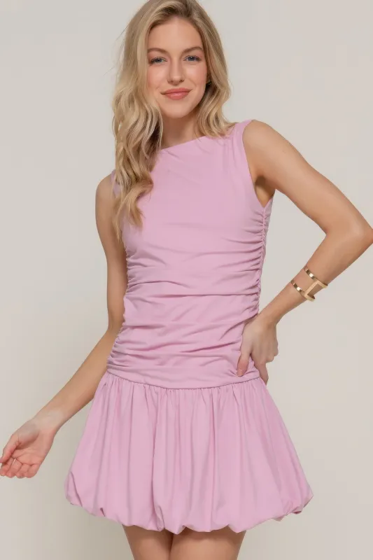 Sleeveless Boat Neck Voluminous Mini Dress sold by Gigi Laurent