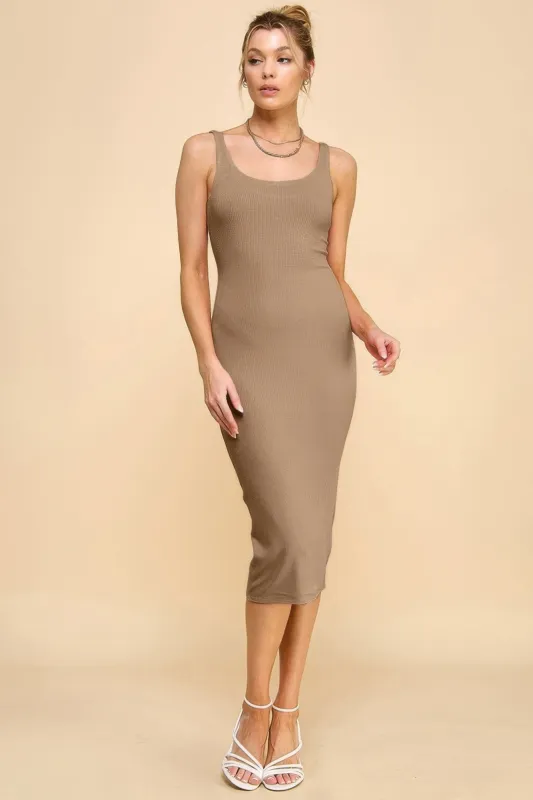 Scoop Neck Rib Linning Double Layered Tank Dress sold by Gigi Laurent