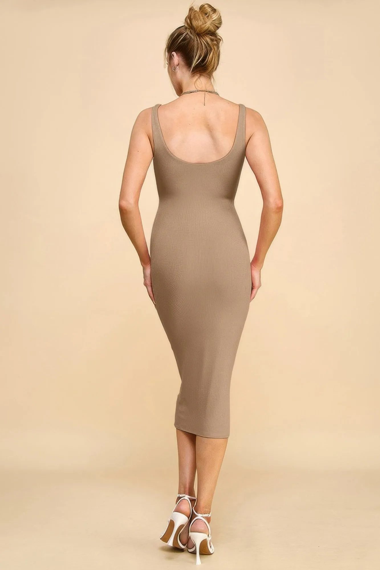 Scoop Neck Rib Linning Double Layered Tank Dress sold by Gigi Laurent product image thumbnail 3