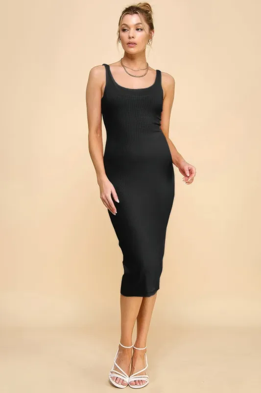 Scoop Neck Rib Linning Double Layered Tank Dress sold by Gigi Laurent