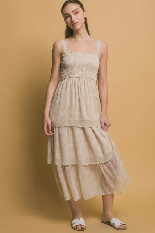 Tiered Midi Floral Dress sold by Gigi Laurent