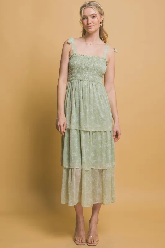 Tiered Midi Floral Dress sold by Gigi Laurent
