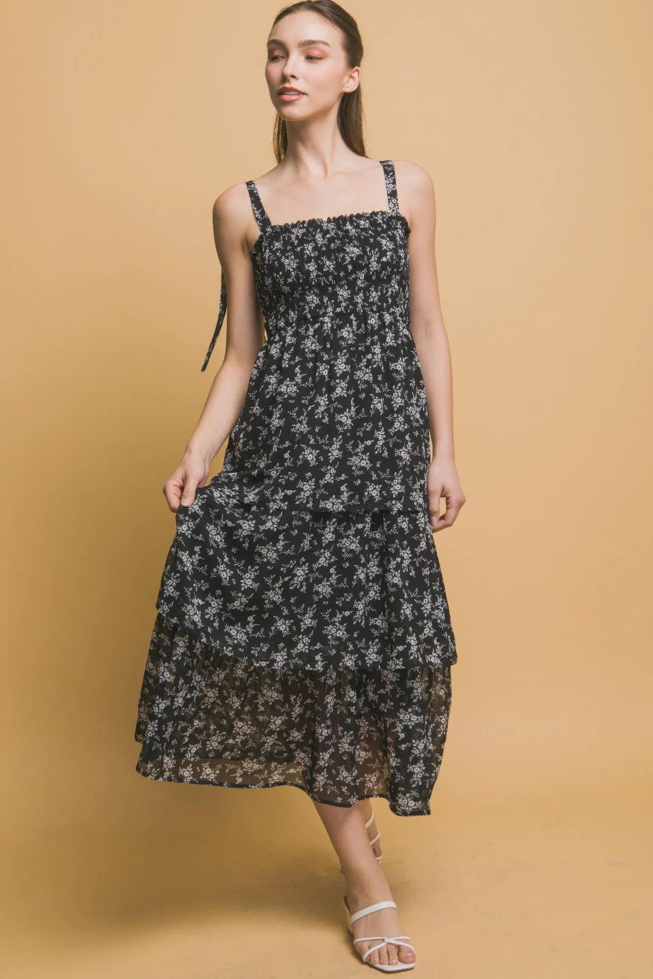 Tiered Midi Floral Dress sold by Gigi Laurent product image thumbnail 4