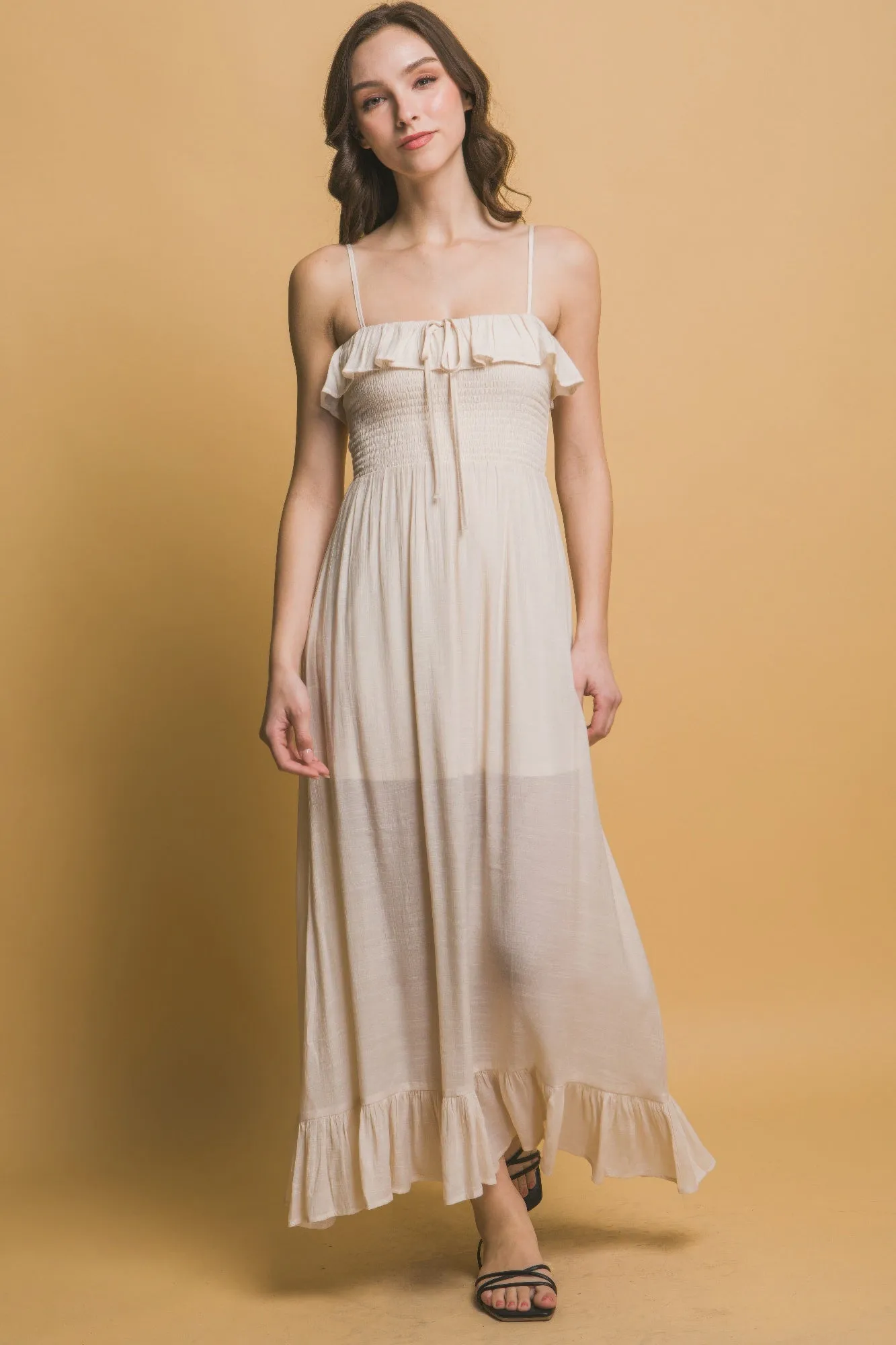 Smocked Ruffle Maxi Dress sold by Gigi Laurent product image thumbnail 2