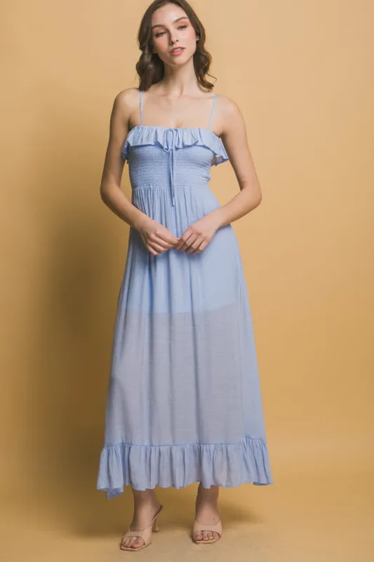 Smocked Ruffle Maxi Dress sold by Gigi Laurent