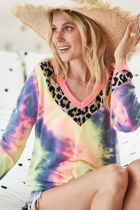 BiBi Tie Dye Terry V-Neck Top sold by Gigi Laurent product image thumbnail 5