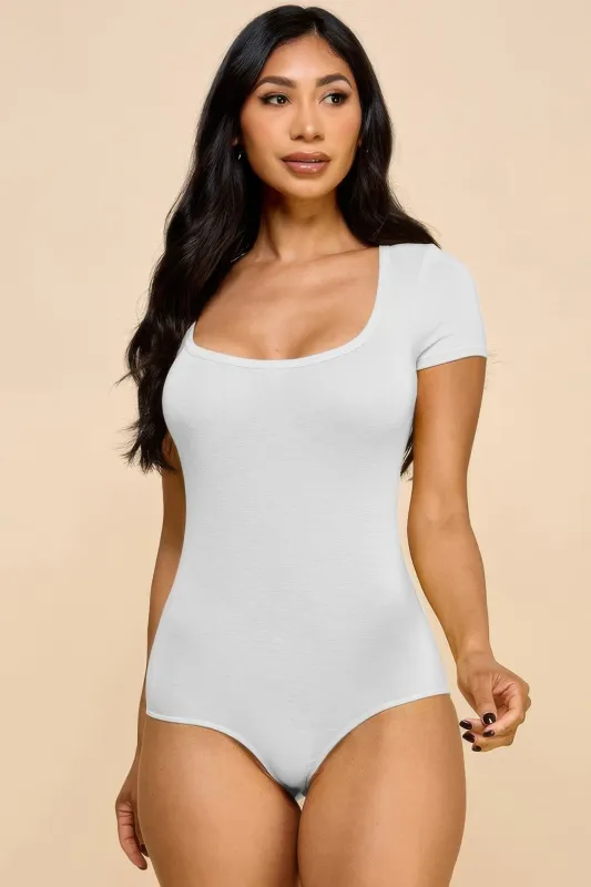 Short Sleeve V-neck Basic Bodysuit sold by Gigi Laurent