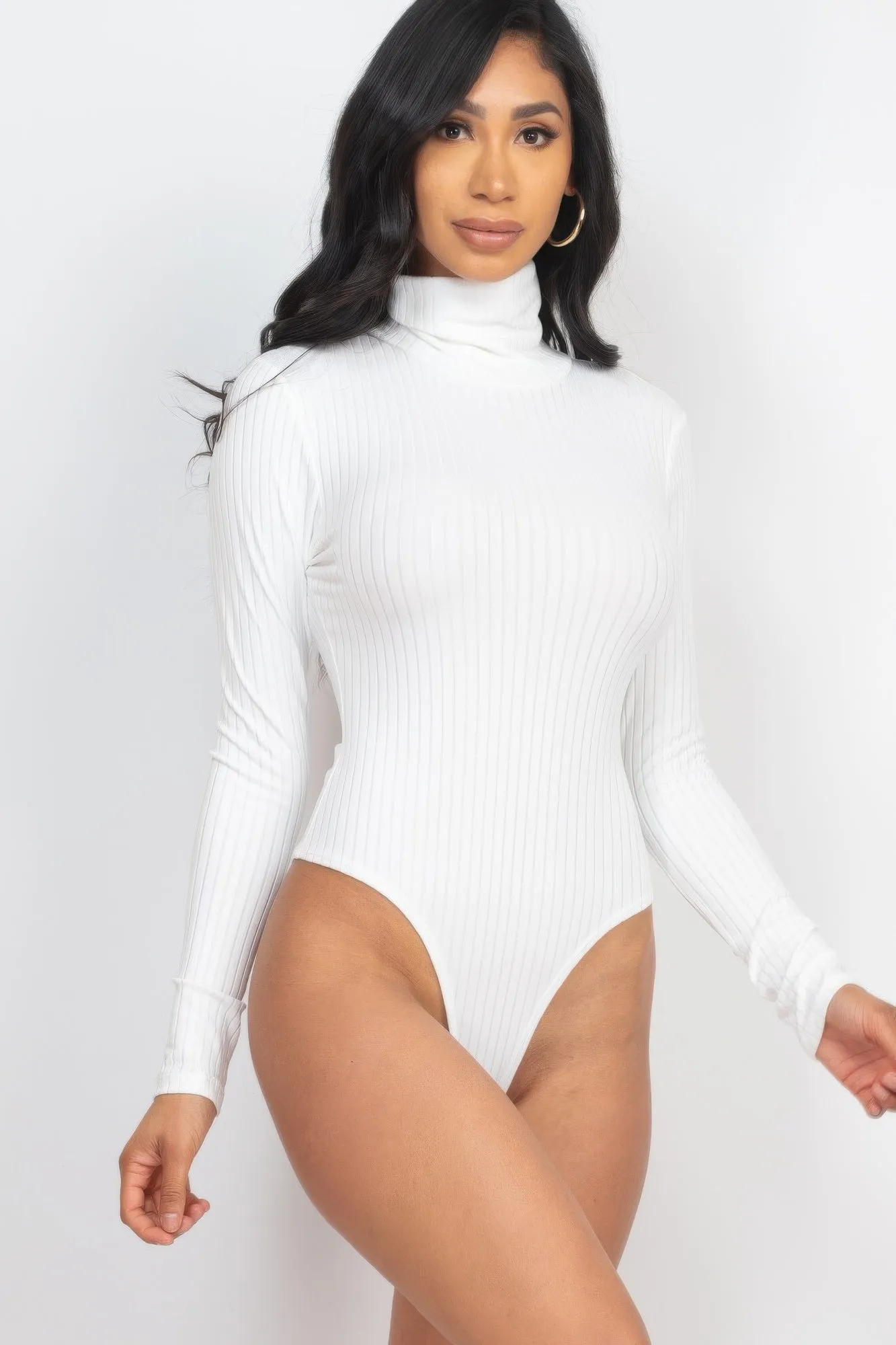Ribbed Turtle Neck Long Sleeve Bodysuit sold by Gigi Laurent product image thumbnail 2