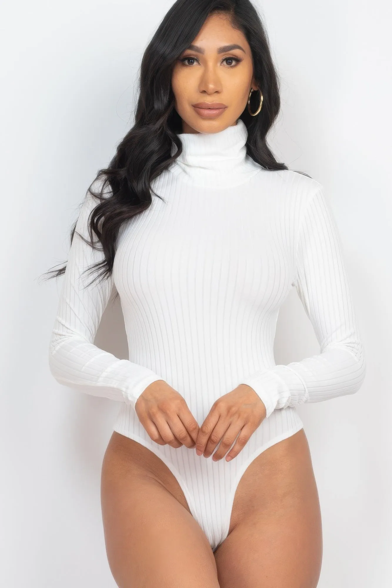 Ribbed Turtle Neck Long Sleeve Bodysuit sold by Gigi Laurent