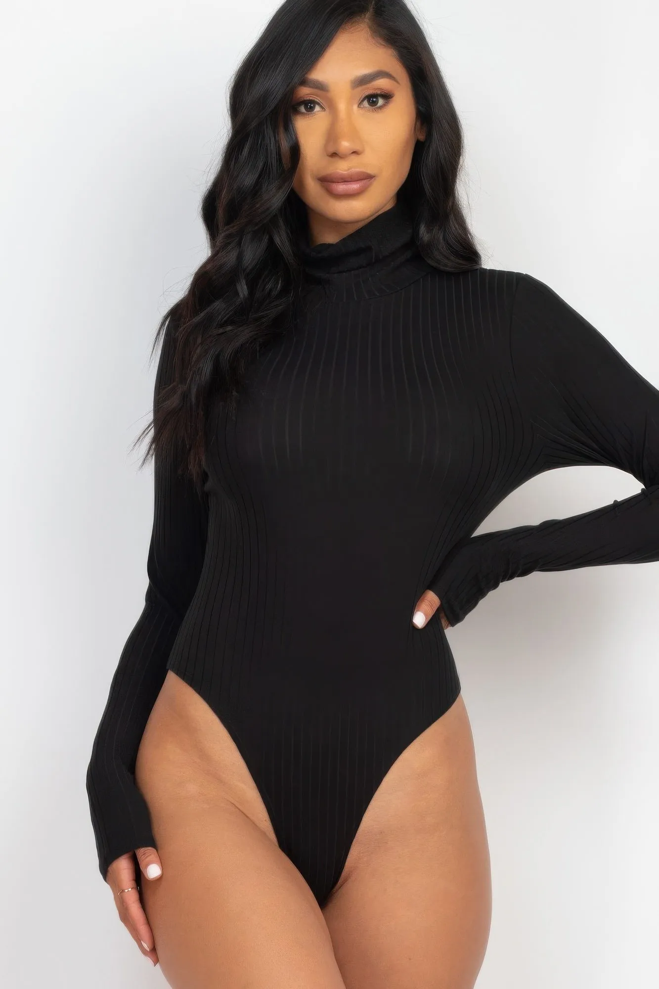 Ribbed Turtle Neck Long Sleeve Bodysuit sold by Gigi Laurent product image thumbnail 5