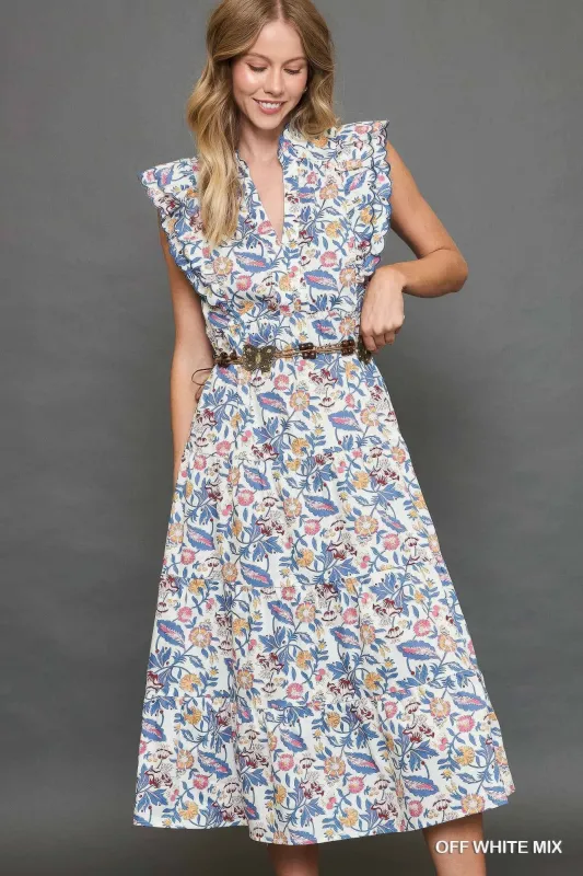 Floral Garden Print Tiered Maxi Dress sold by Gigi Laurent