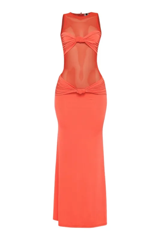 Mesh Contrast Rube Maxi Dress sold by Gigi Laurent