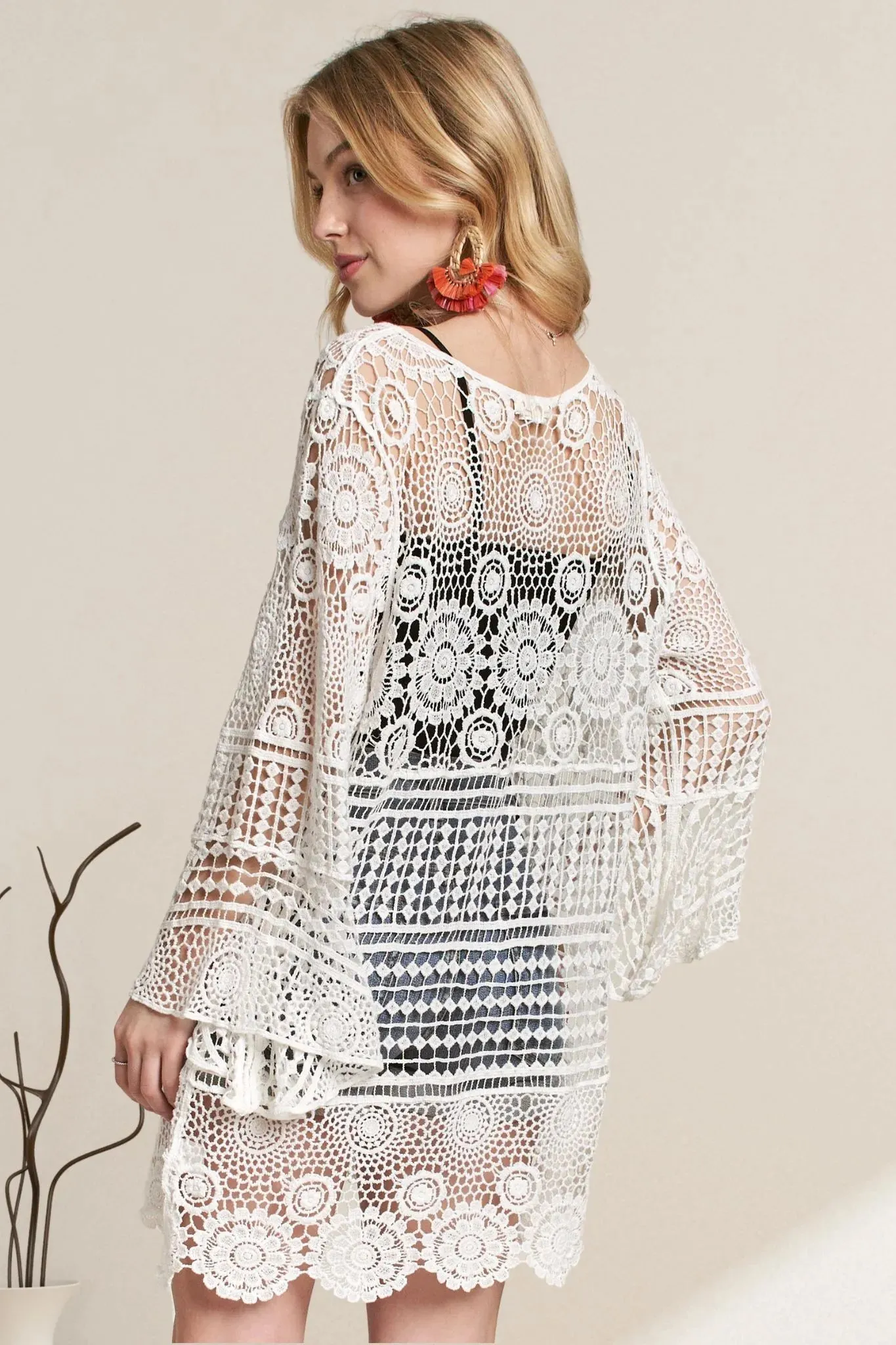 ADORA Front Lace Up Crochet Cover Up sold by Gigi Laurent product image thumbnail 3