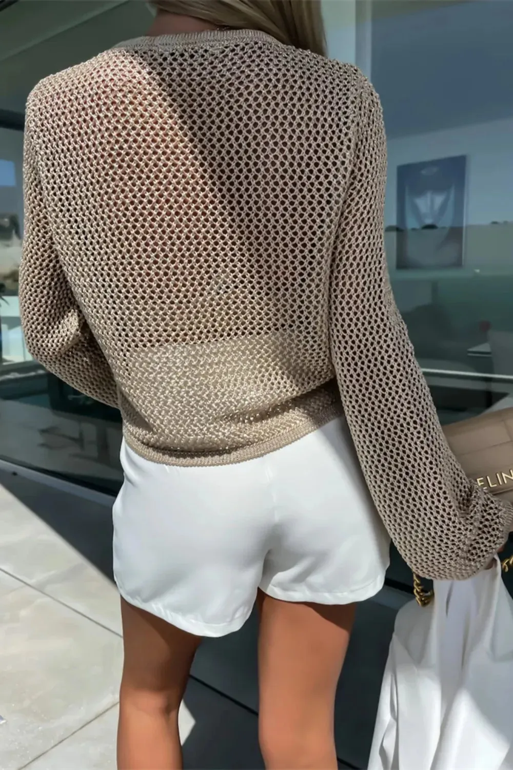 Openwork Round Neck Knit Cover Up sold by Gigi Laurent product image thumbnail 2