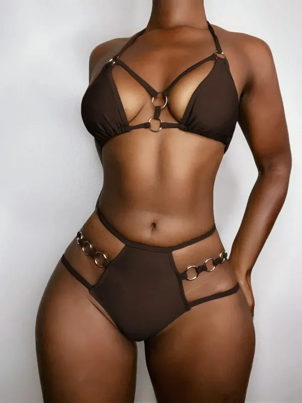 Cutout Halter Neck Two-Piece Bikini Set sold by Gigi Laurent