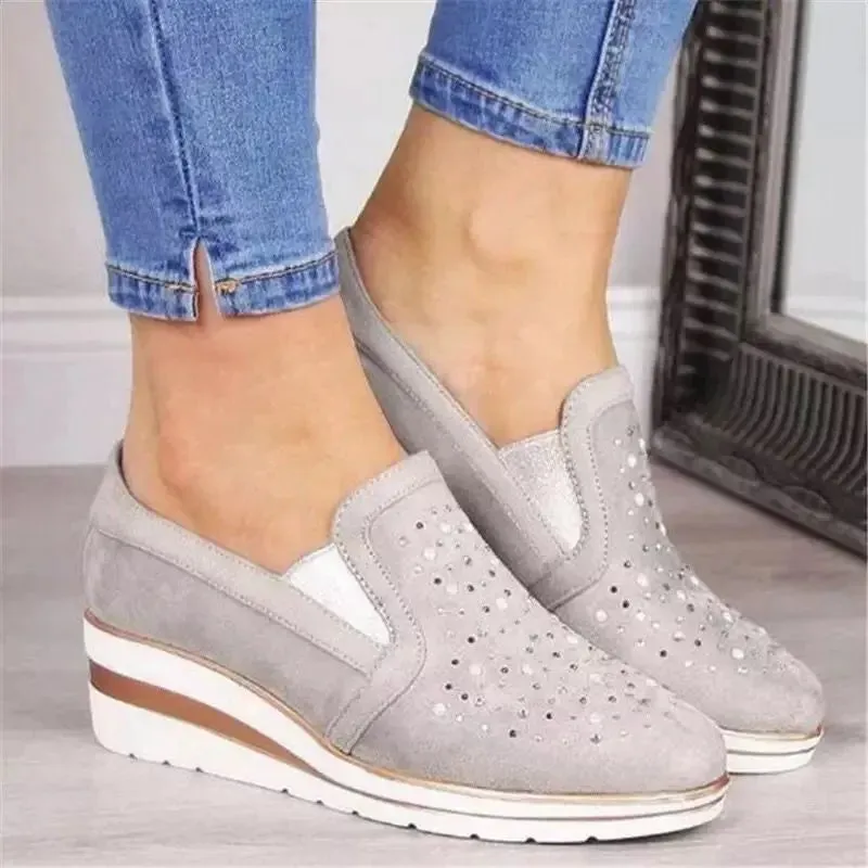 Rhinestone Wedge Slip-Ons sold by Gigi Laurent