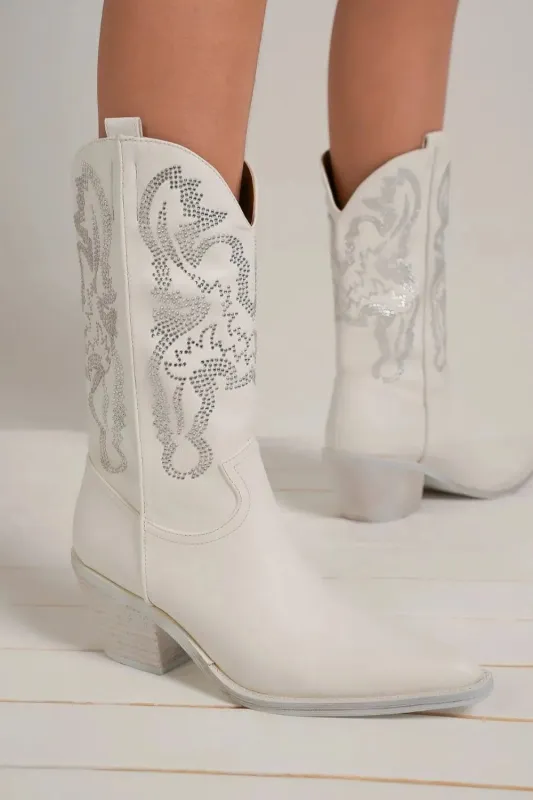 Beast Fashion Rhinestone Detail Point Toe Boots sold by Gigi Laurent