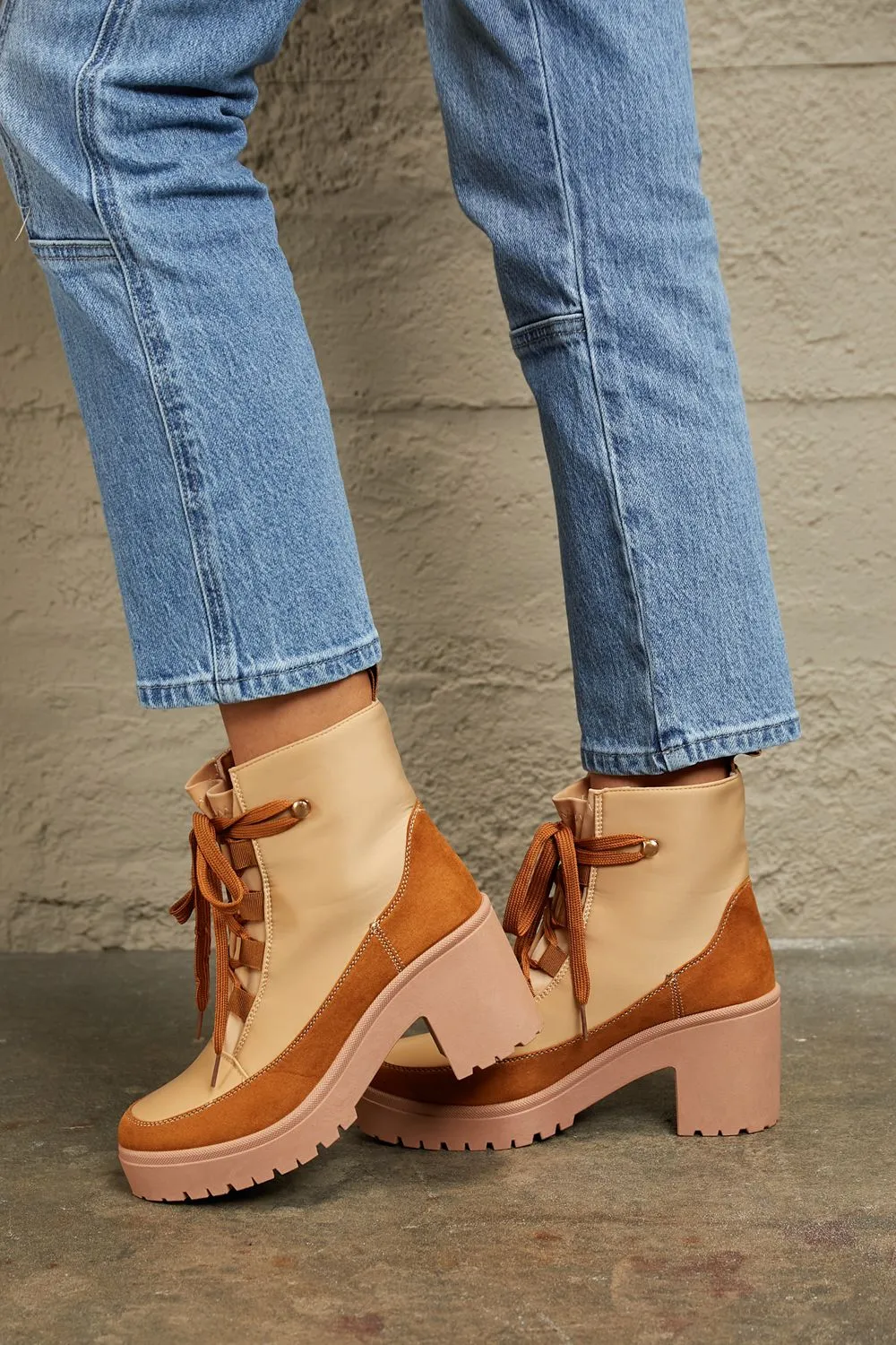 East Lion Corp Lace Up Lug Booties sold by Gigi Laurent product image thumbnail 3