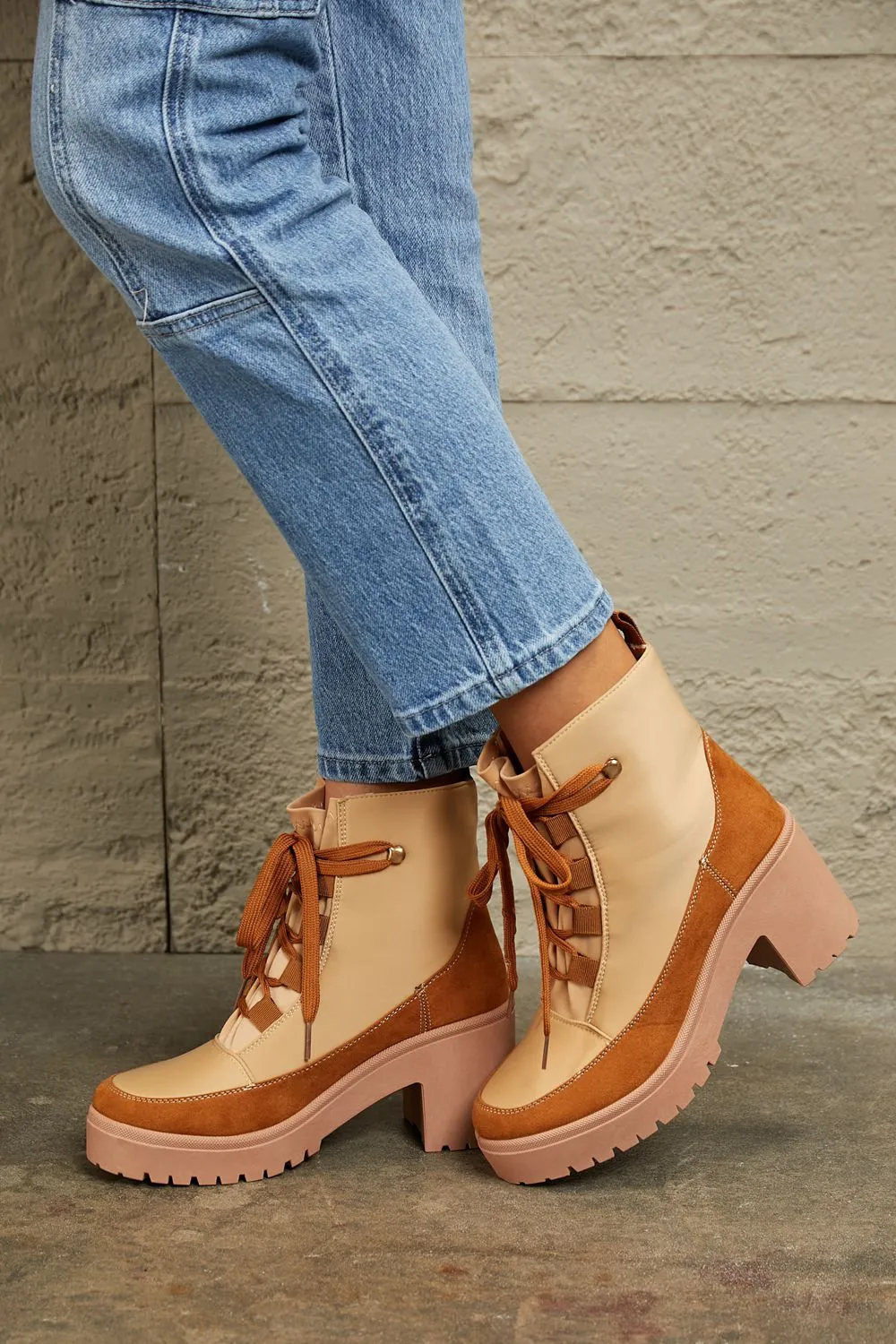 East Lion Corp Lace Up Lug Booties sold by Gigi Laurent product image thumbnail 4