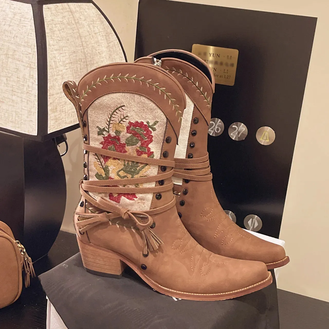 Vintage Floral Embroidered Western Cowgirl Boots sold by Gigi Laurent
