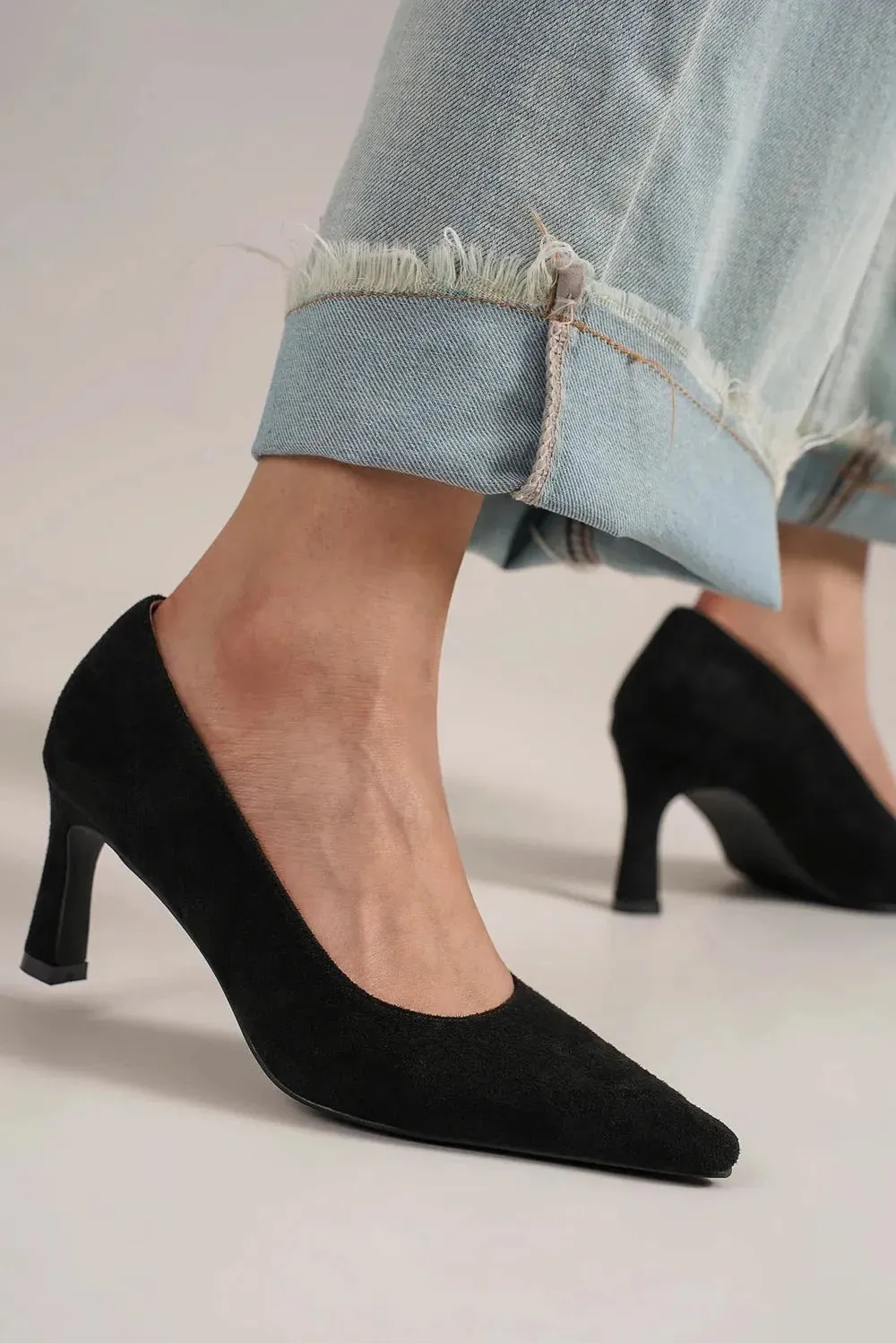 Beast Fashion Faux Suede Point Toe Pumps sold by Gigi Laurent