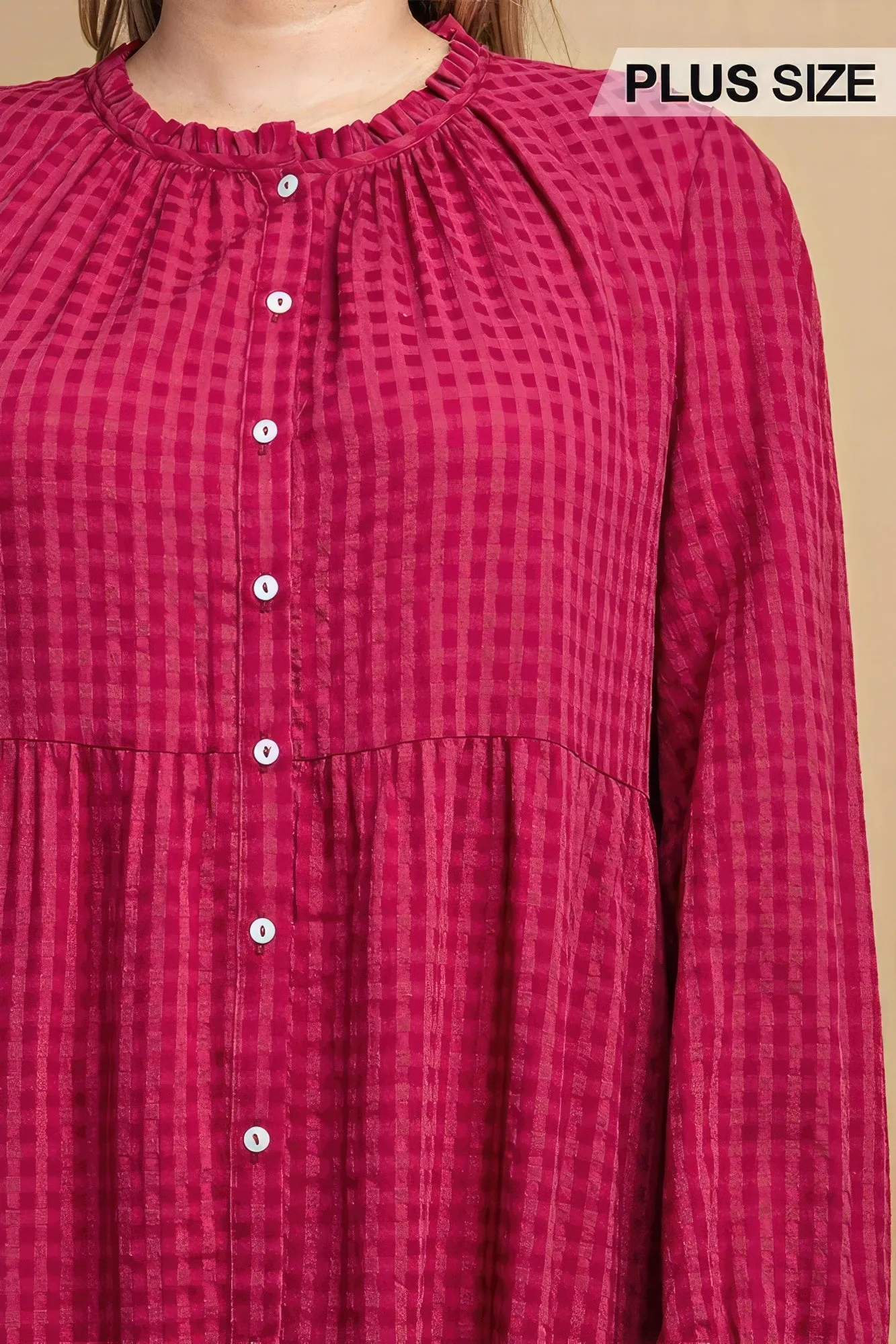 Plaid Button Down Hi - Low Hem Maxi Dress sold by Gigi Laurent product image thumbnail 5