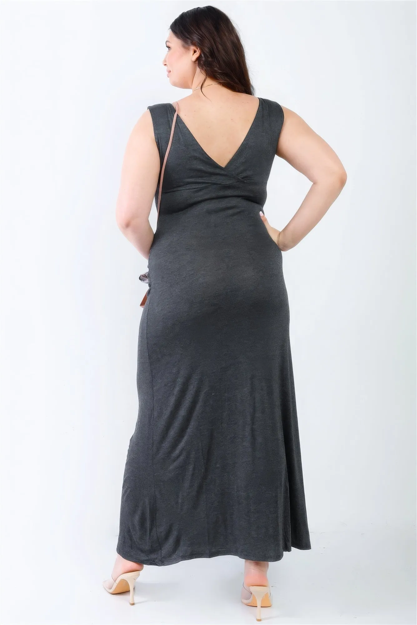 Plus V-neck Sleeveless Maxi Dress sold by Gigi Laurent product image thumbnail 3