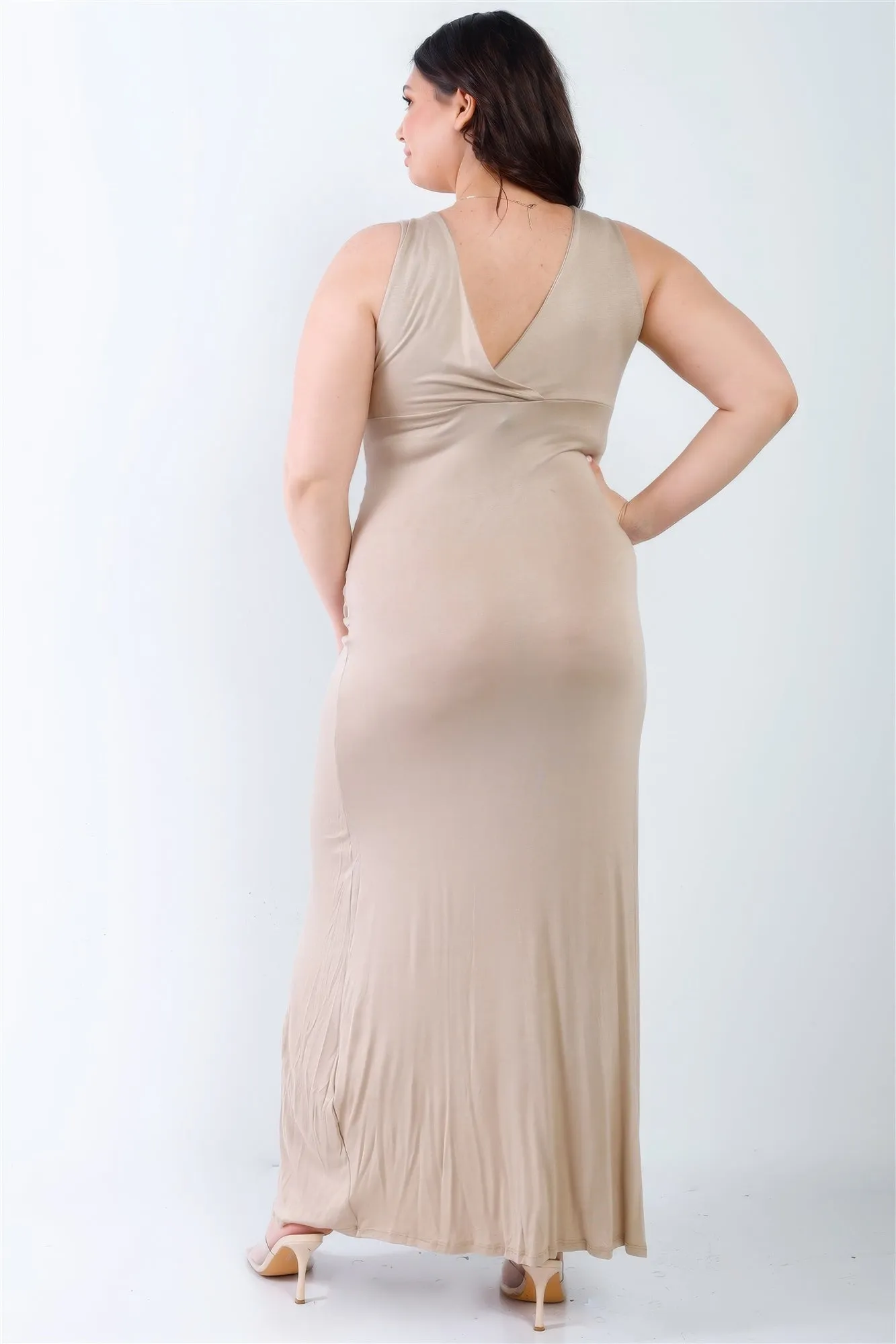 Plus V-neck Sleeveless Maxi Dress sold by Gigi Laurent product image thumbnail 3