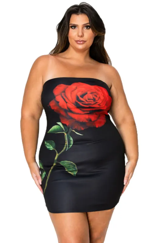 Tube Bodycon Mini Dress With Floral Print Front sold by Gigi Laurent
