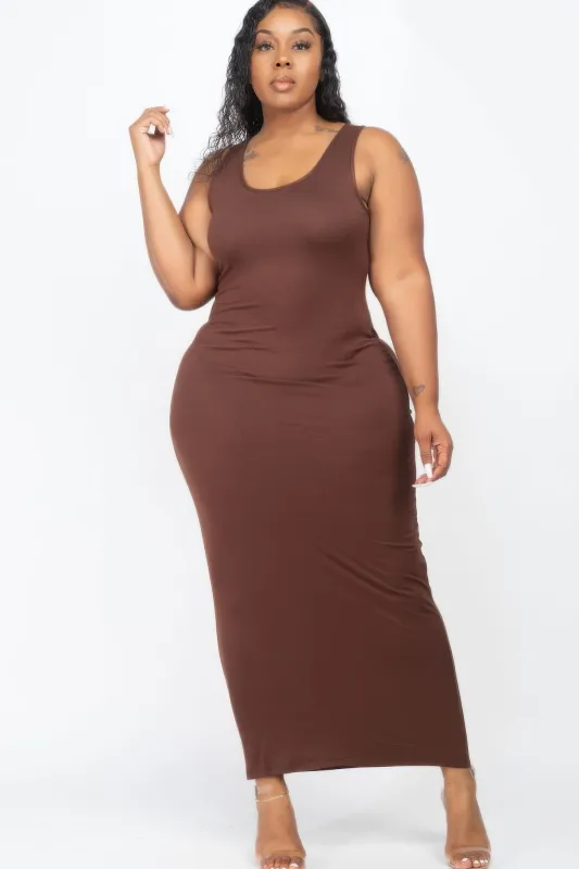 Plus Size Solid Basic Maxi Dress sold by Gigi Laurent
