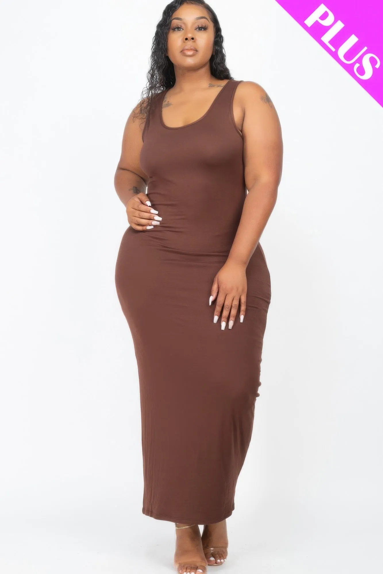 Plus Size Solid Basic Maxi Dress sold by Gigi Laurent product image thumbnail 2