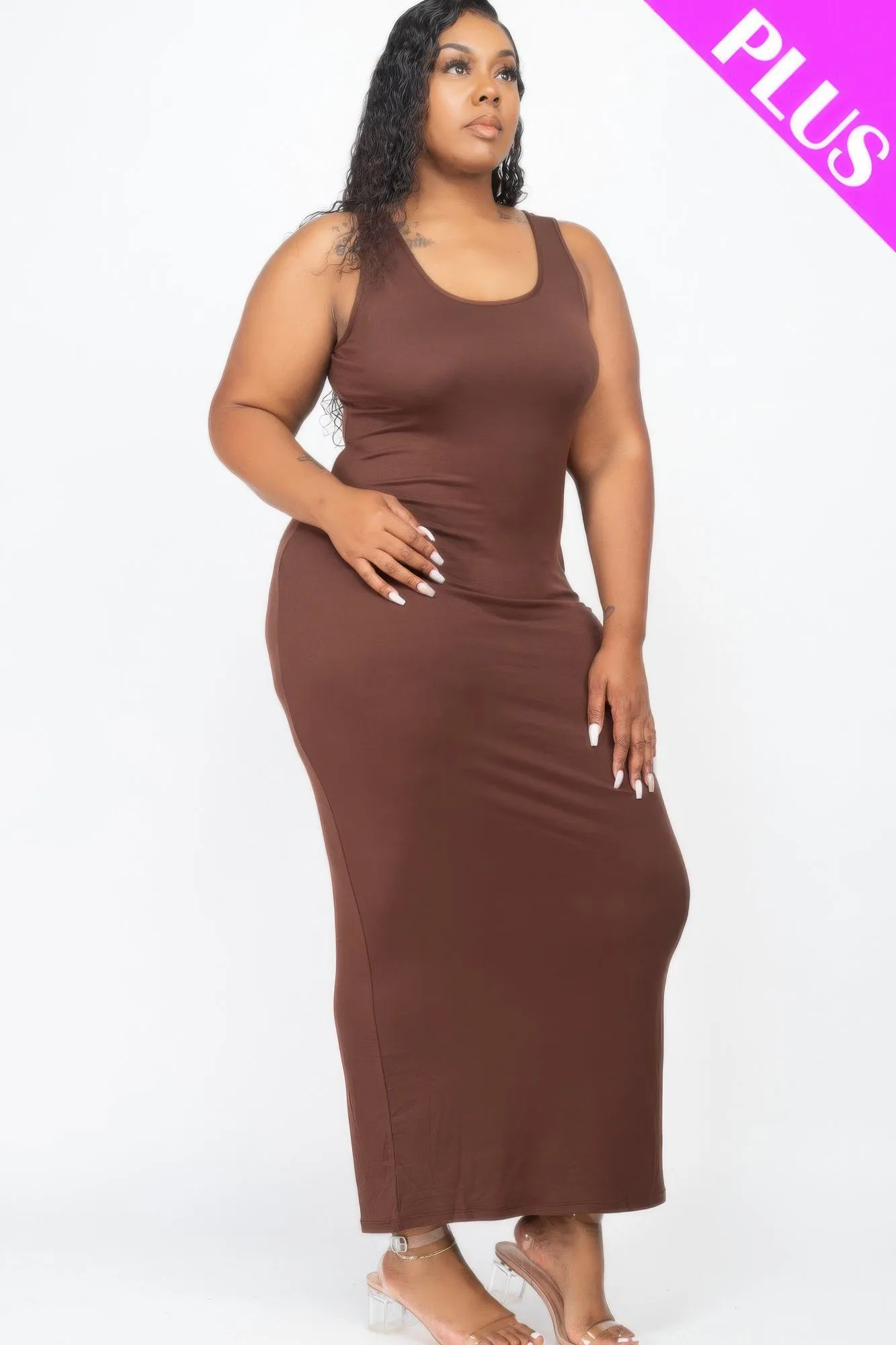 Plus Size Solid Basic Maxi Dress sold by Gigi Laurent product image thumbnail 3