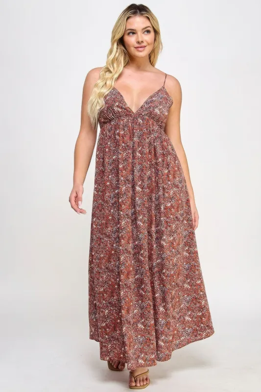 Floral Maxi Dress With Tie Back sold by Gigi Laurent