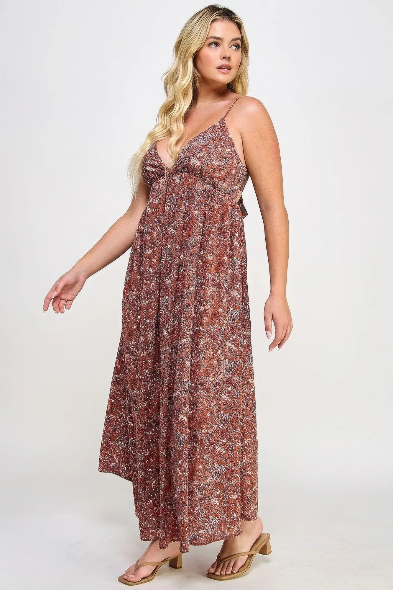 Floral Maxi Dress With Tie Back sold by Gigi Laurent product image thumbnail 3