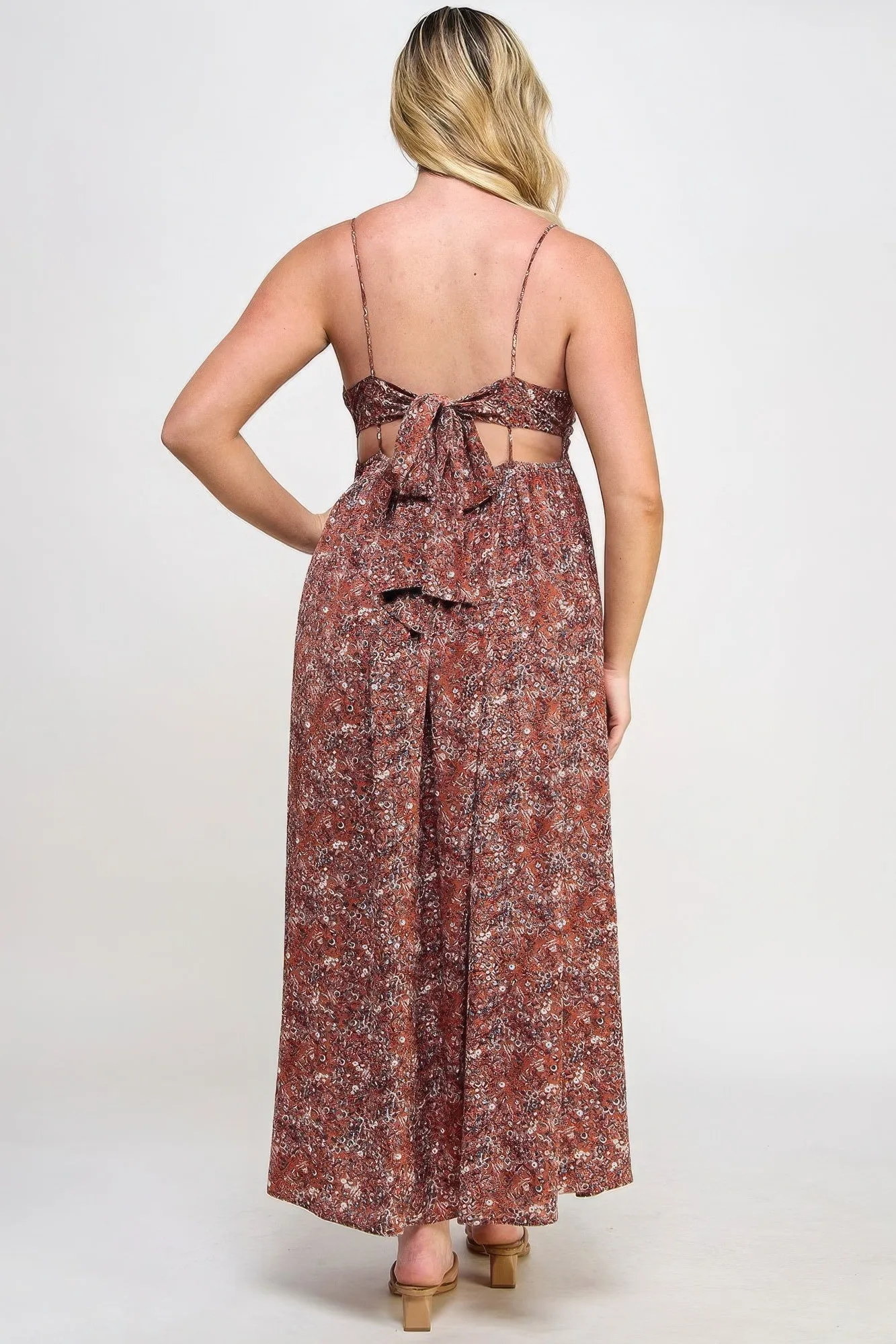 Floral Maxi Dress With Tie Back sold by Gigi Laurent product image thumbnail 4