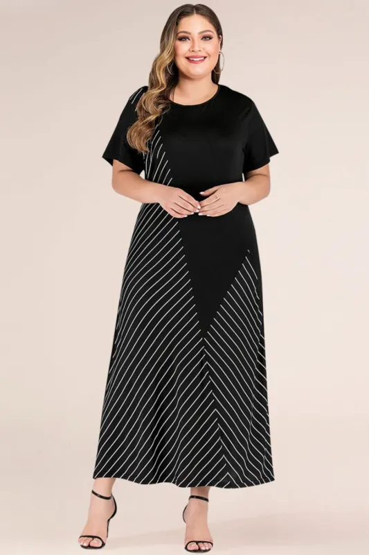 Plus Size Striped Color Block Tee Dress sold by Gigi Laurent