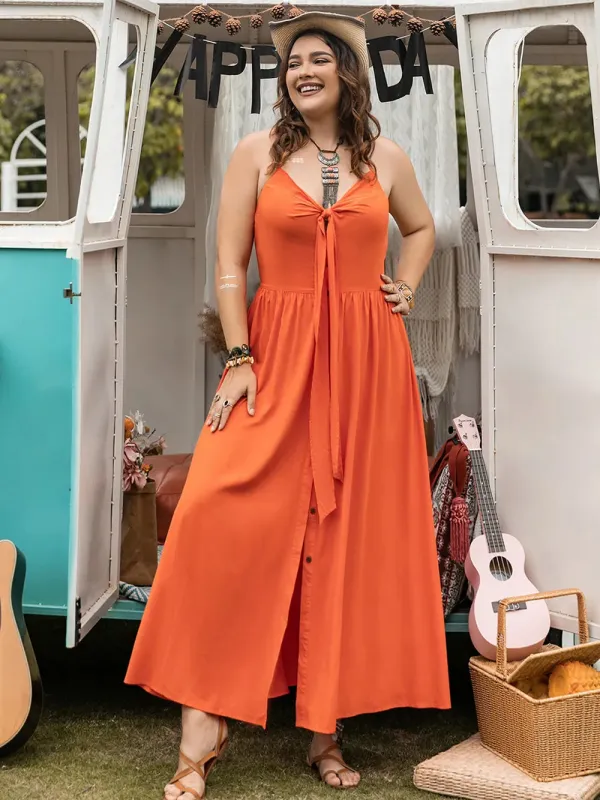 Plus Size Halter Neck Midi Dress sold by Gigi Laurent