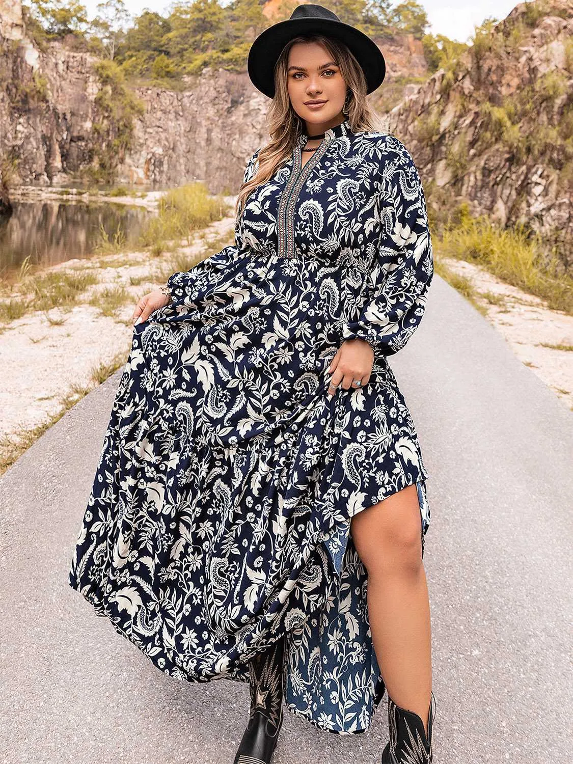 Plus Size Long Sleeve Maxi Dress sold by Gigi Laurent
