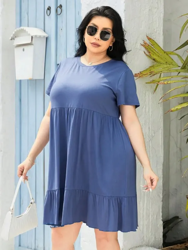 Plus Size Round Neck Short Sleeve Dress sold by Gigi Laurent