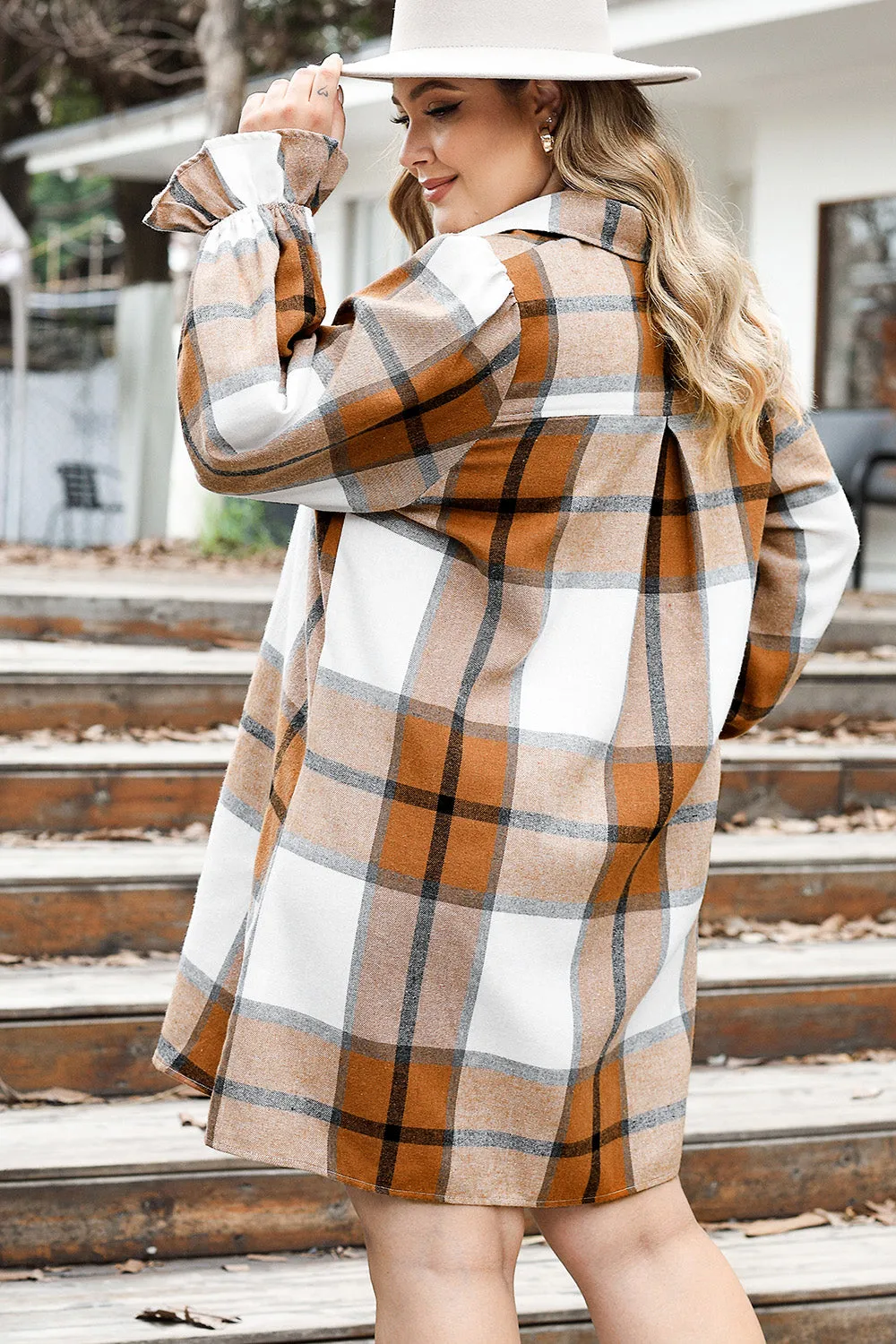 Plus Size Plaid Button Up Shirt Dress sold by Gigi Laurent product image thumbnail 2