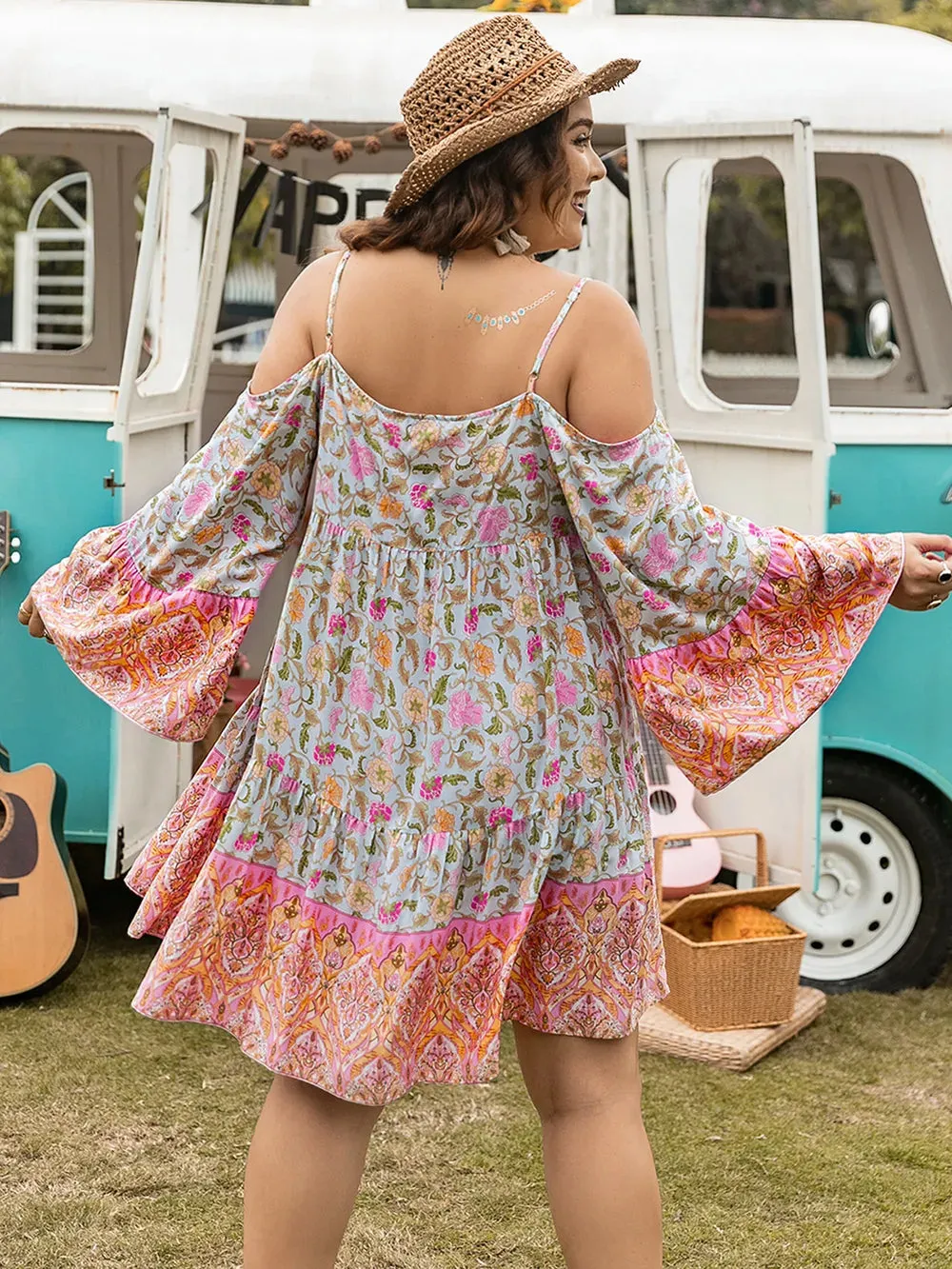 Plus Size Printed Long Sleeve Mini Dress sold by Gigi Laurent product image thumbnail 2