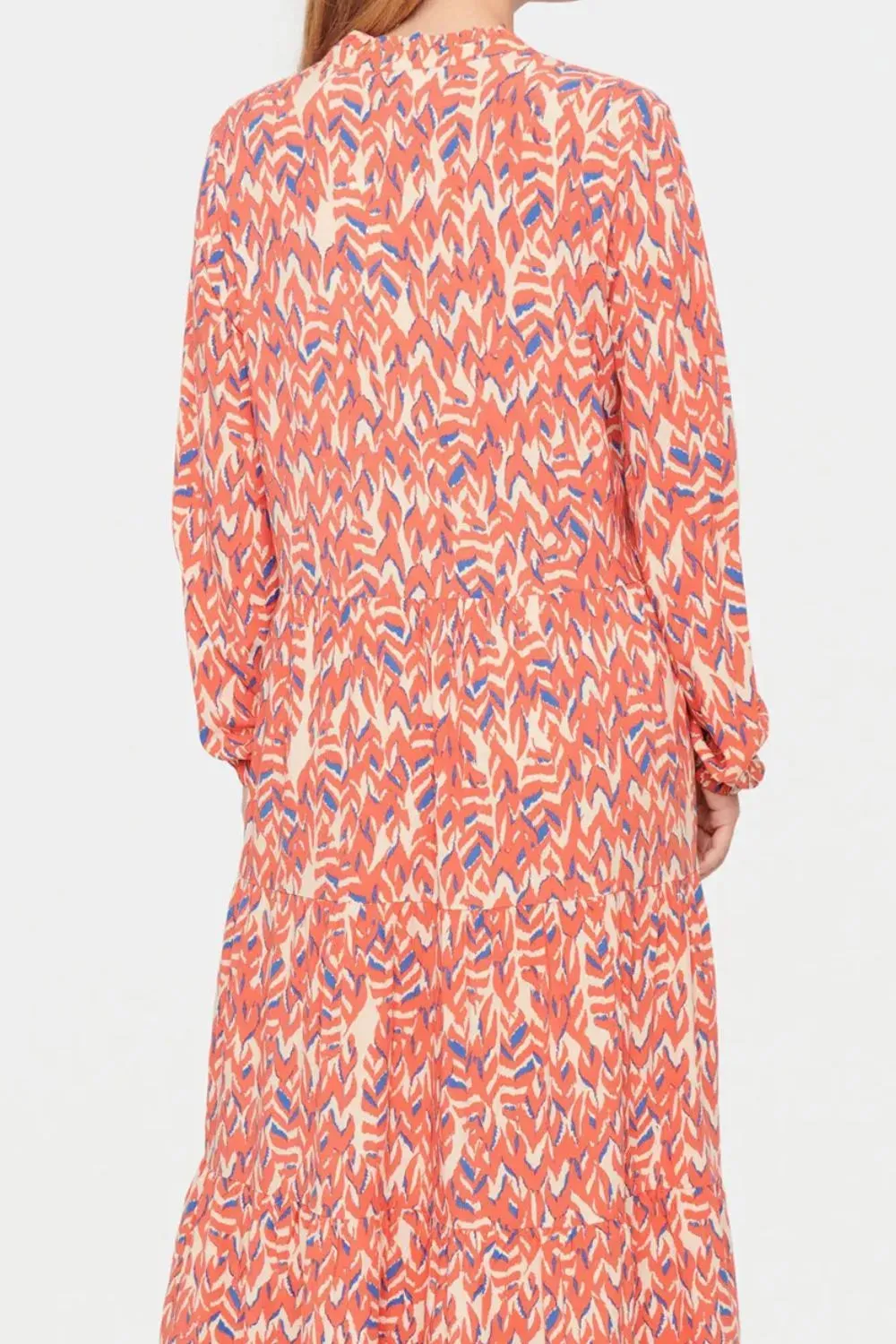 Plus Size Printed Notched Long Sleeve Dress sold by Gigi Laurent product image thumbnail 2
