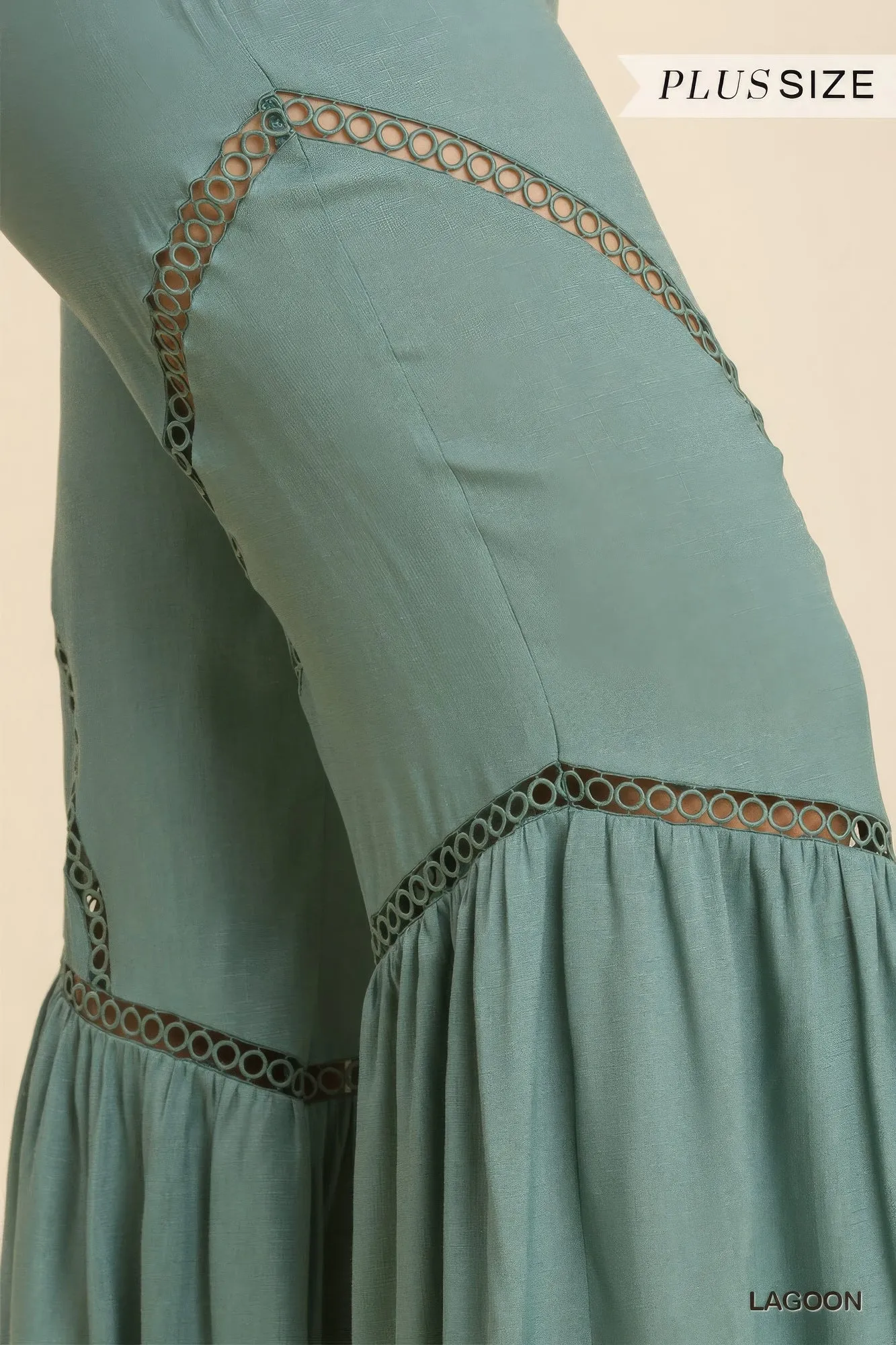 Wide Leg Elastic Waist Lace Tape Pants sold by Gigi Laurent product image thumbnail 4