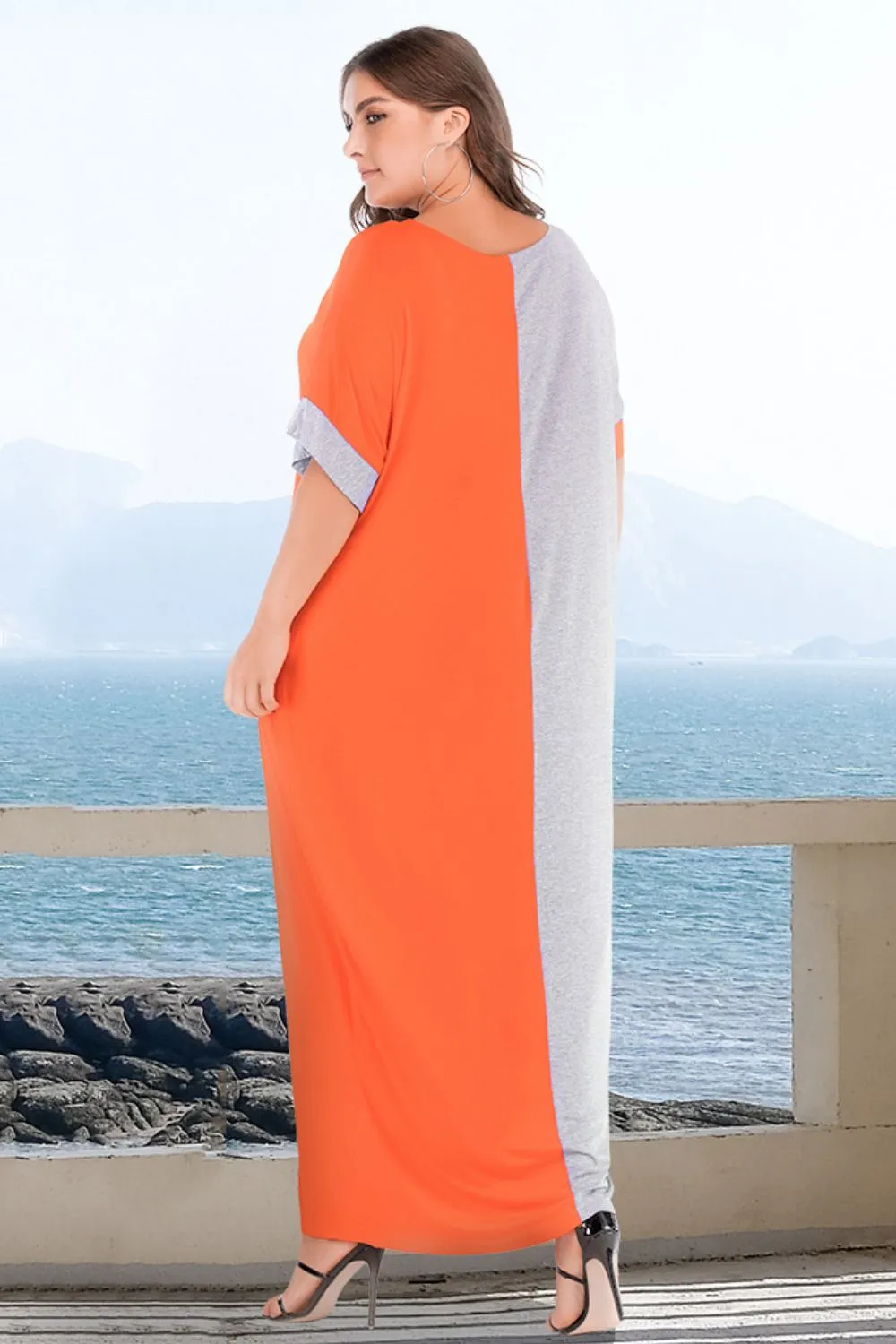 Plus Size Color Block Tee Dress with Pockets sold by Gigi Laurent product image thumbnail 2