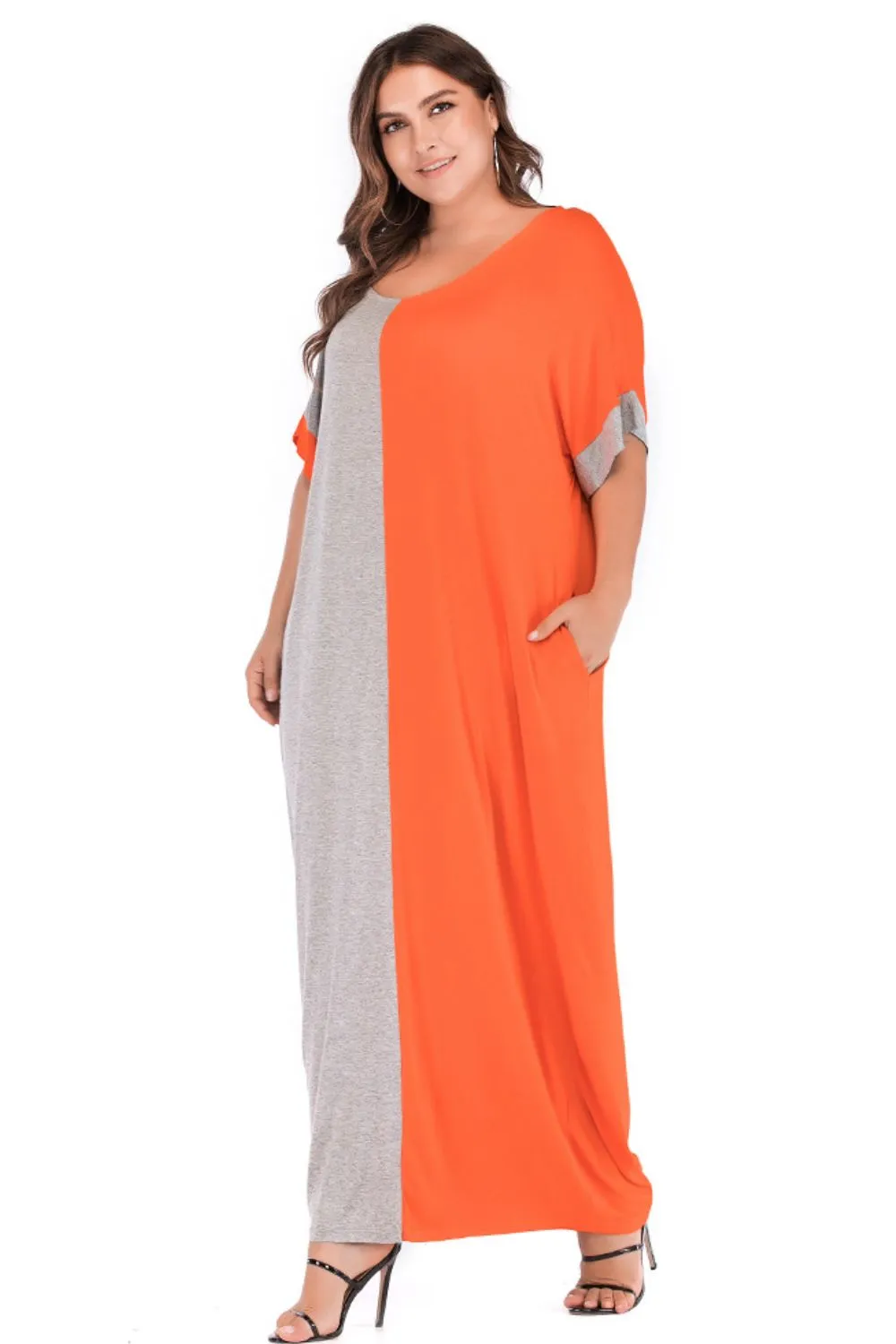 Plus Size Color Block Tee Dress with Pockets sold by Gigi Laurent product image thumbnail 3