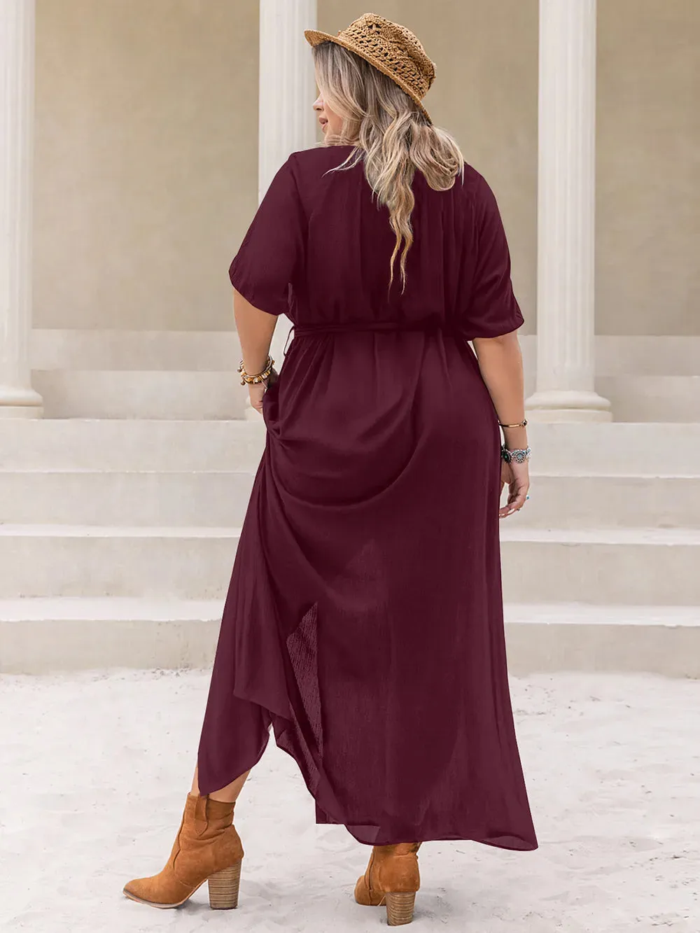 Plus Size Round Neck Half Sleeve Dress sold by Gigi Laurent product image thumbnail 2