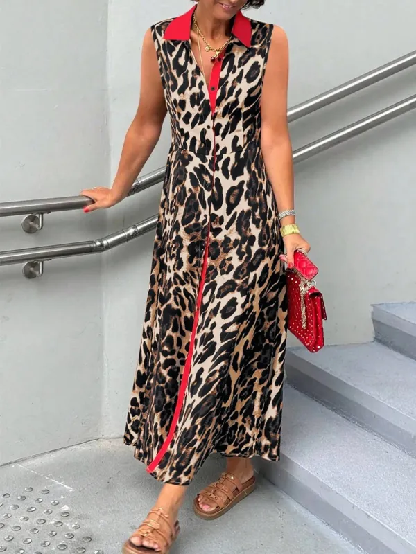 Plus Size Leopard Print Sleeveless Maxi Dress sold by Gigi Laurent