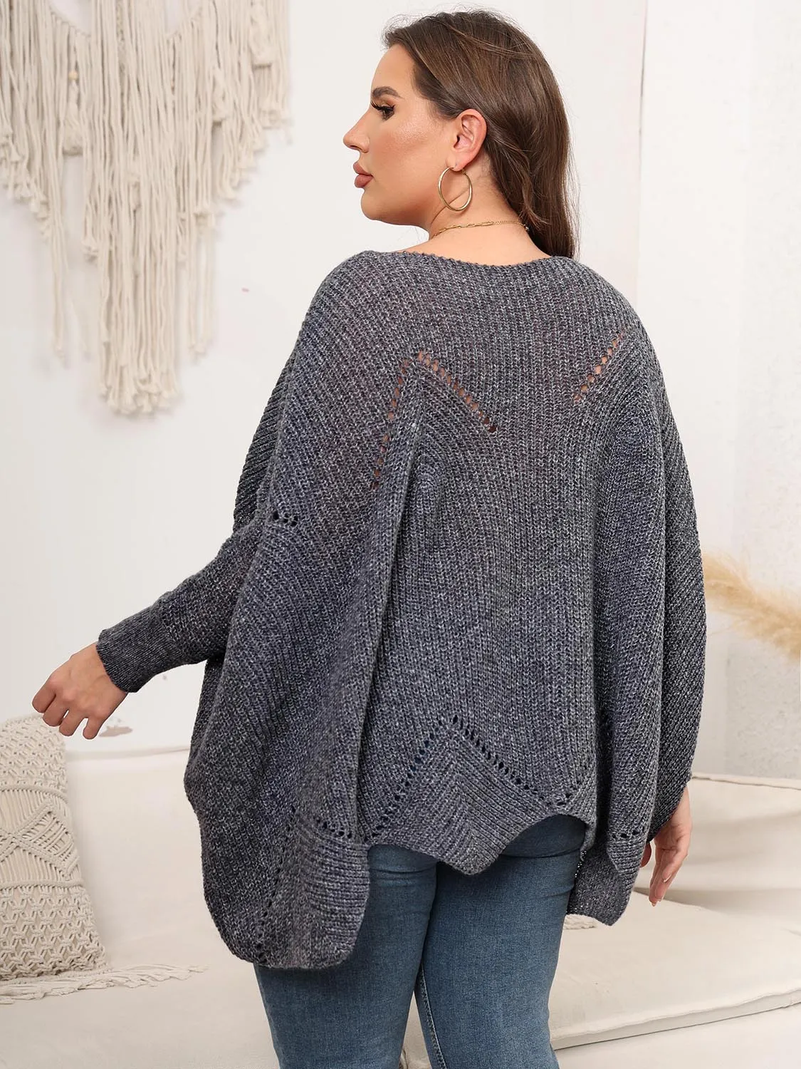 Plus Size Round Neck Batwing Sleeve Sweater sold by Gigi Laurent product image thumbnail 2