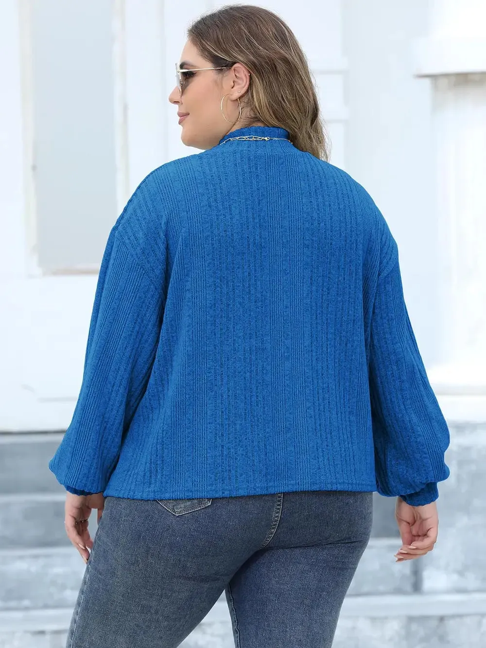 Plus Size Mock Neck Long Sleeve Knit Top sold by Gigi Laurent product image thumbnail 2
